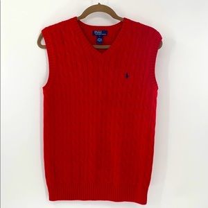 Polo Cable Knit Sweater Vest Size L